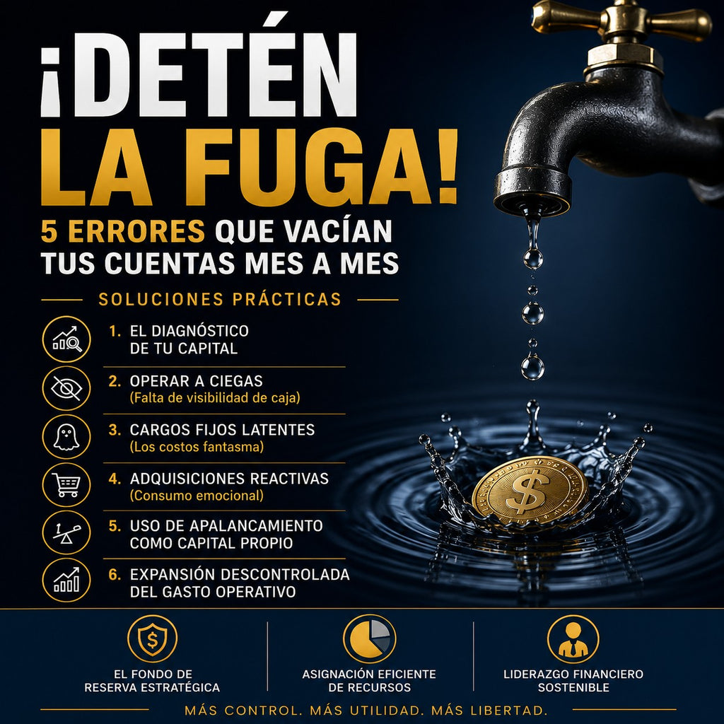 E-book: Deten la Fuga-5 errores que vacían tus cuentas mes a mes